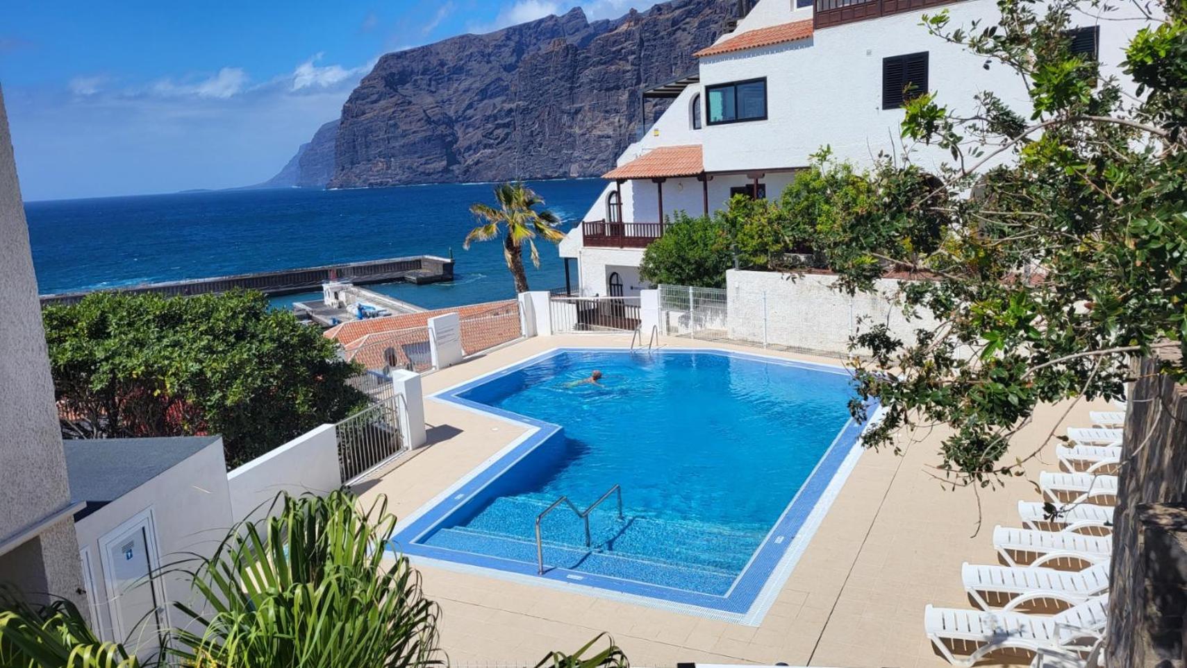 Apartment Mit Sonnenterrasse Und Panorama - Meerblick, 5 Min. Von Hafen + Strand Acantilado de los Gigantes Dış mekan fotoğraf